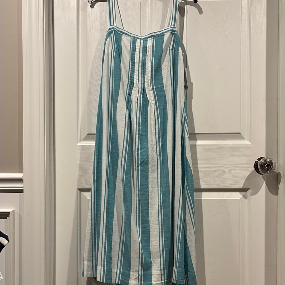 Sonoma Teal and White Striped Midi Sundress - Picture 4 of 8